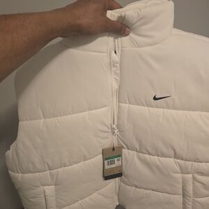 Nike White Quilted Vest